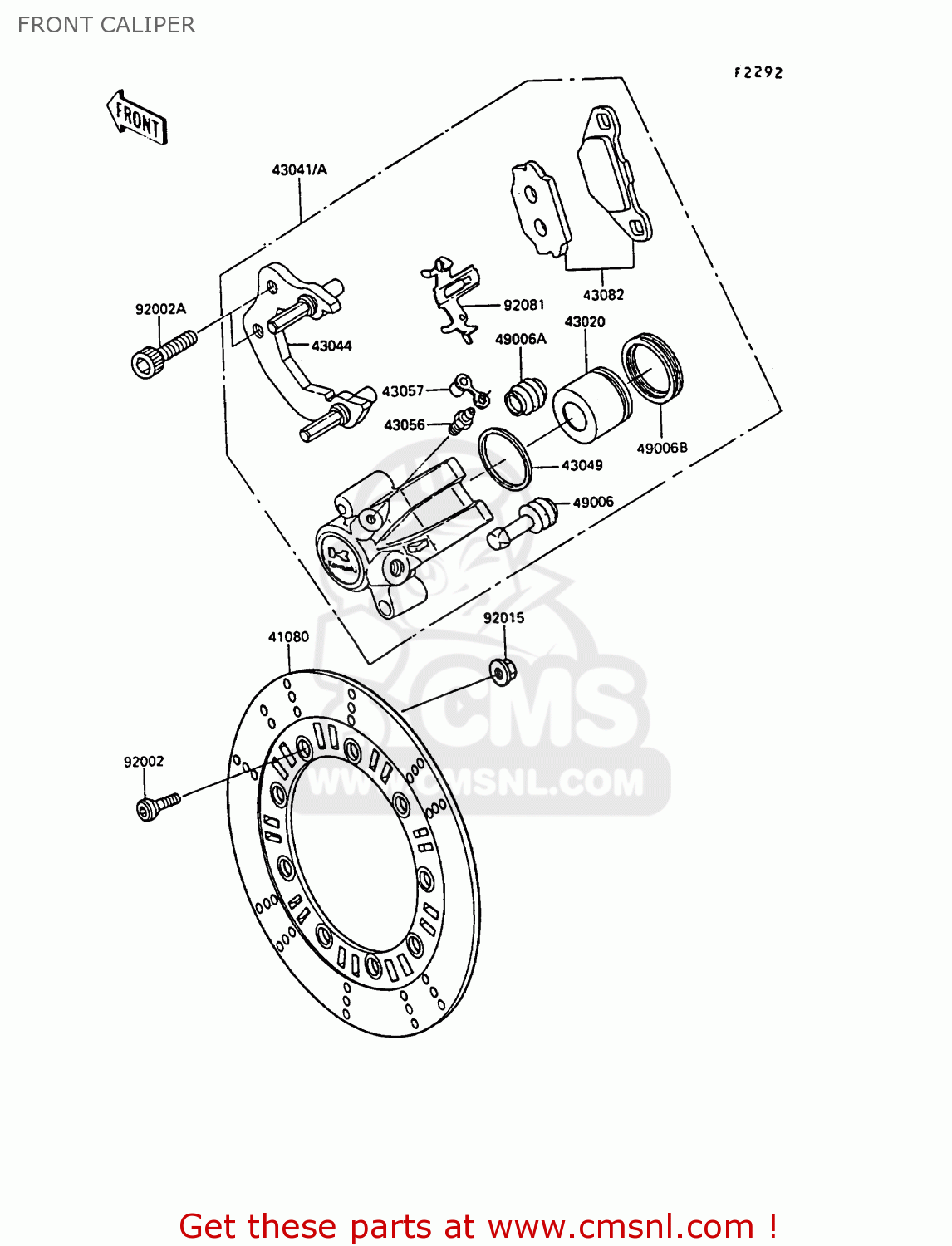 FRONT CALIPER KL250D9 KLR250 1992 NORWAY