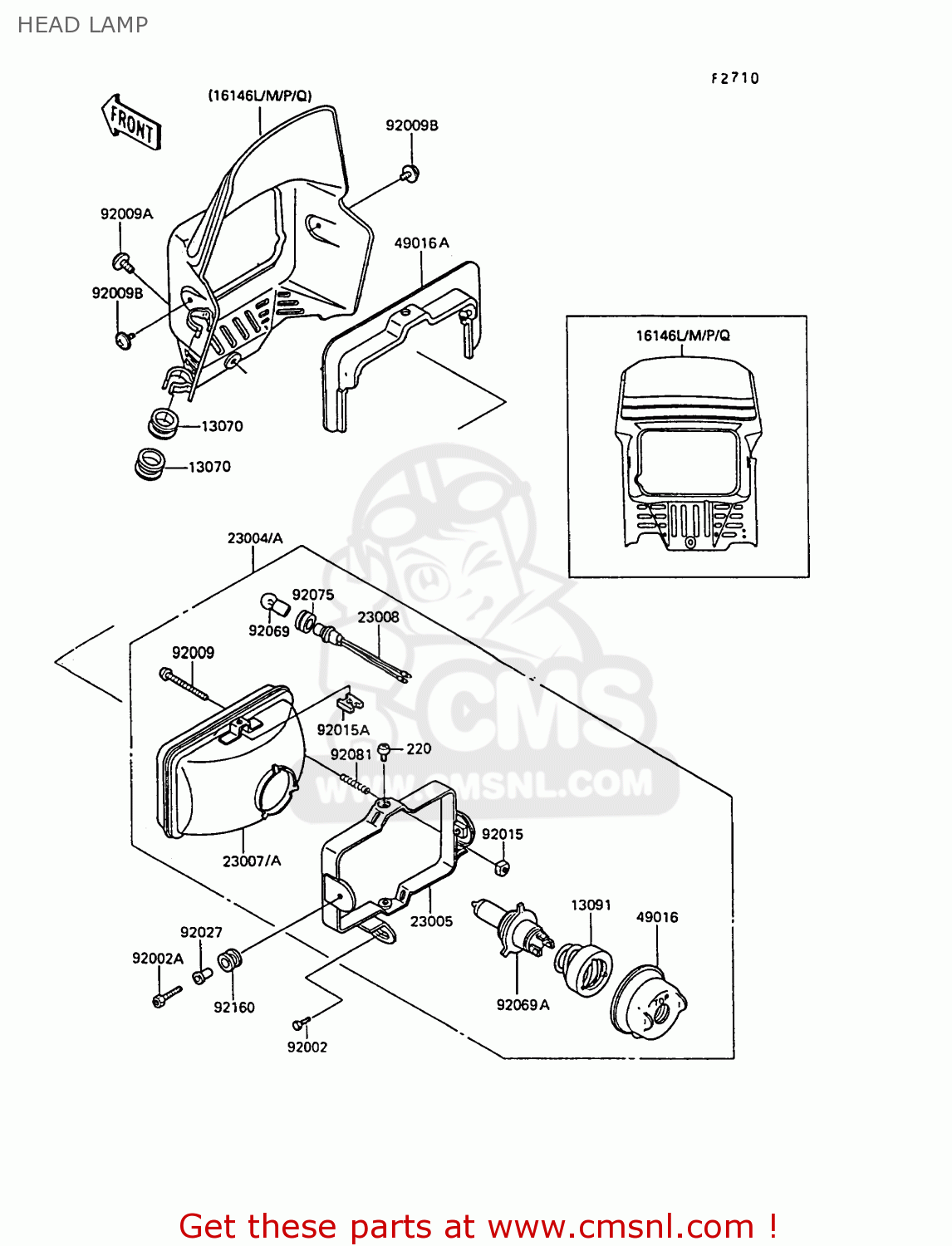 HEAD LAMP KL250D9 KLR250 1992 NORWAY