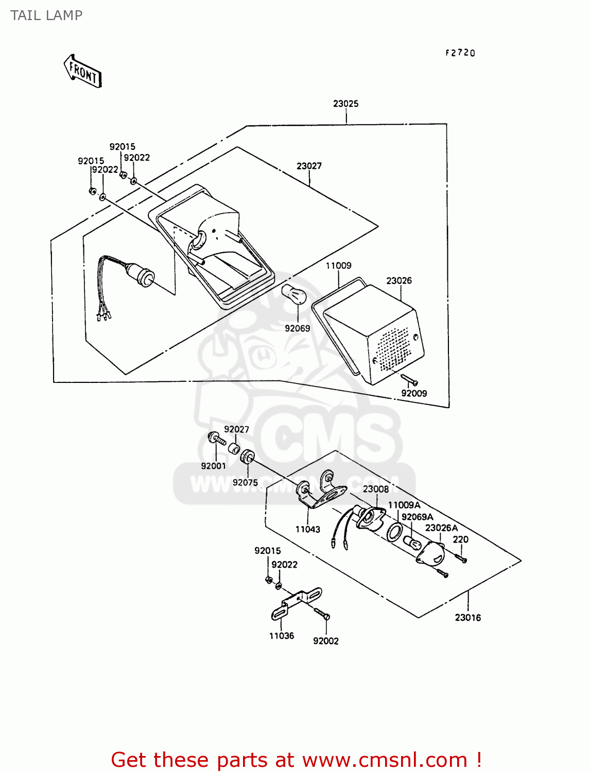 TAIL LAMP KL250D9 KLR250 1992 NORWAY
