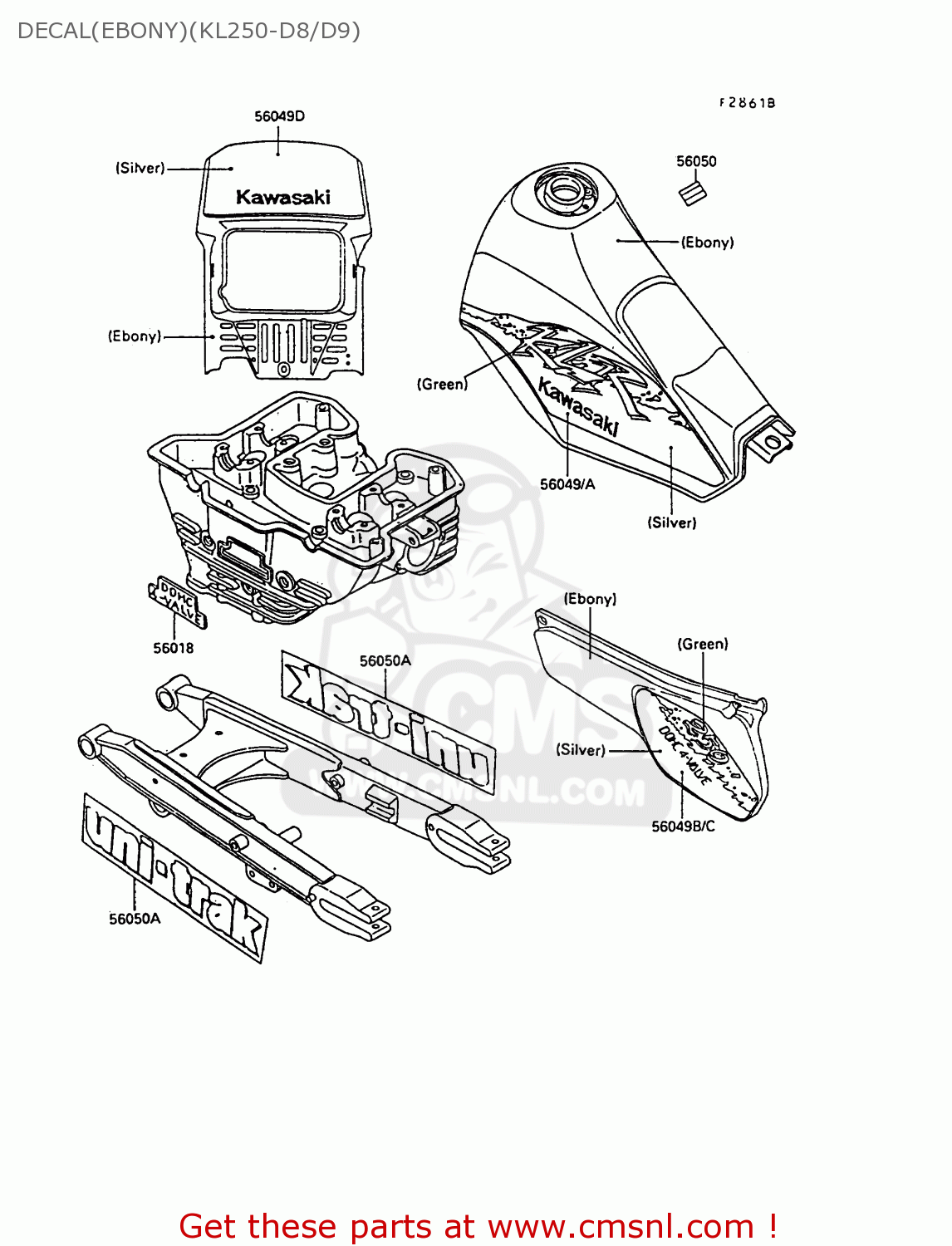 DECAL(EBONY)(KL250-D8/D9) KL250D9 KLR250 1992 NORWAY