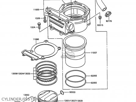 CYLINDER/PISTON - KL250D9 KLR250 1992 NORWAY