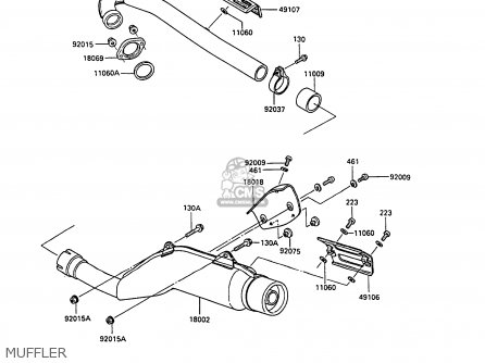 MUFFLER - KL250D9 KLR250 1992 NORWAY