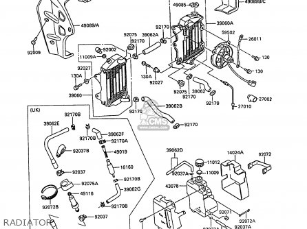 RADIATOR - KL250D9 KLR250 1992 NORWAY