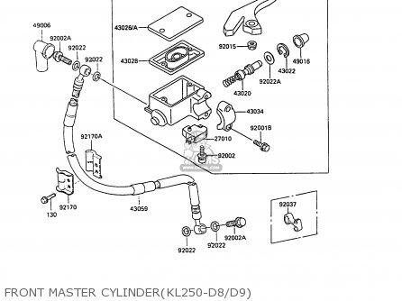 FRONT MASTER CYLINDER(KL250-D8/D9) - KL250D9 KLR250 1992 NORWAY