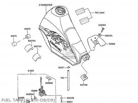 FUEL TANK(KL250-D8/D9) - KL250D9 KLR250 1992 NORWAY