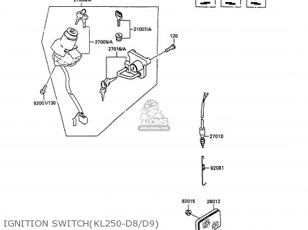 IGNITION SWITCH(KL250-D8/D9) - KL250D9 KLR250 1992 NORWAY