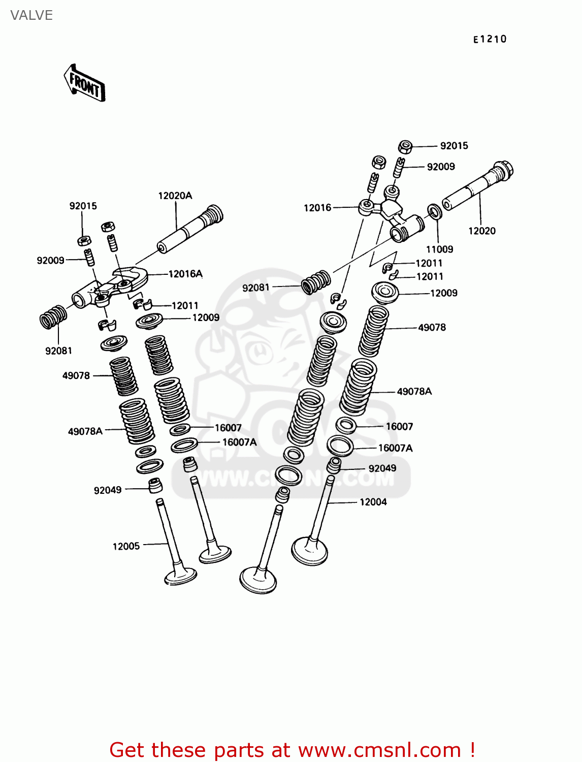 VALVE KL250D9 KLR250 1992 USA CALIFORNIA CANADA