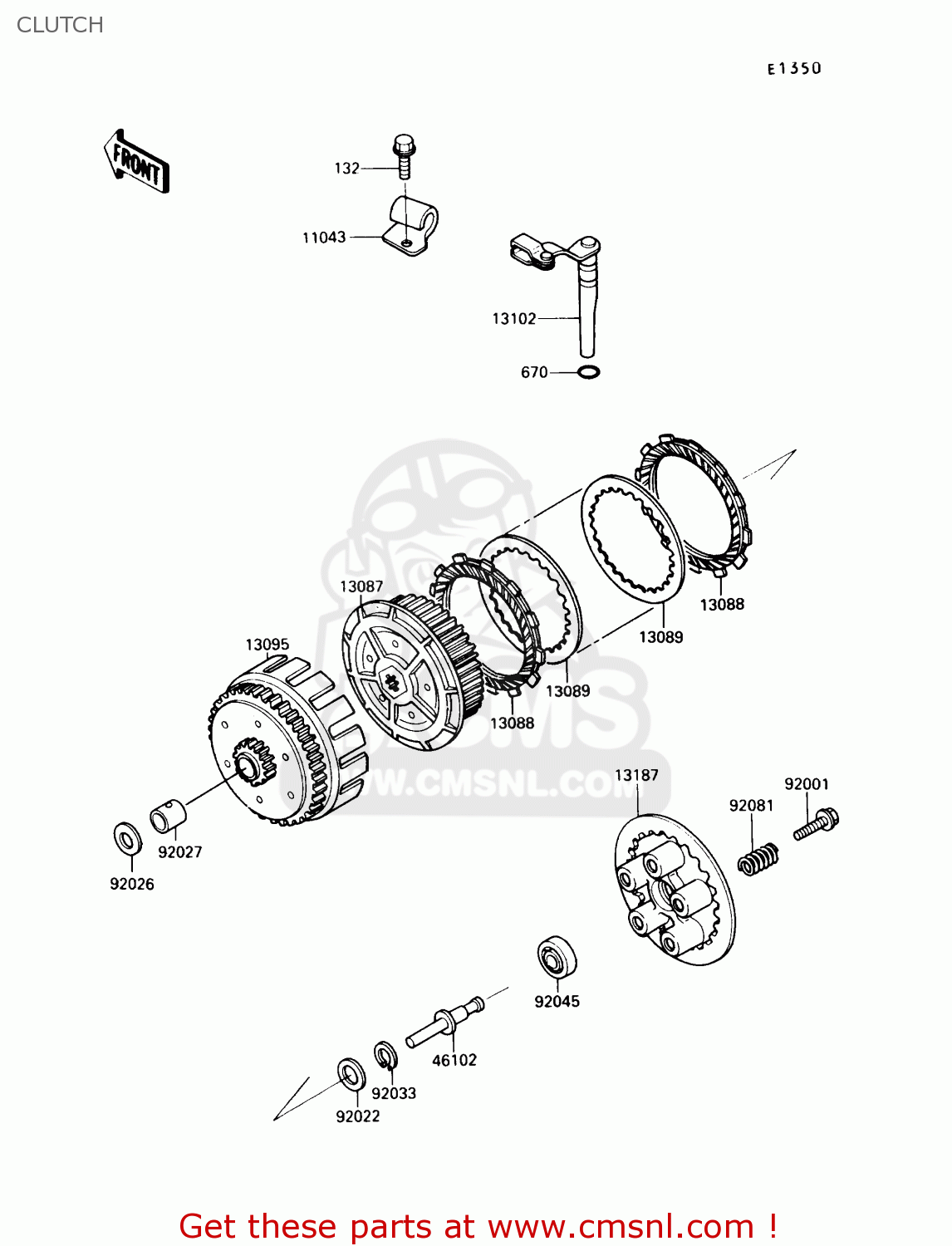CLUTCH KL250D9 KLR250 1992 USA CALIFORNIA CANADA