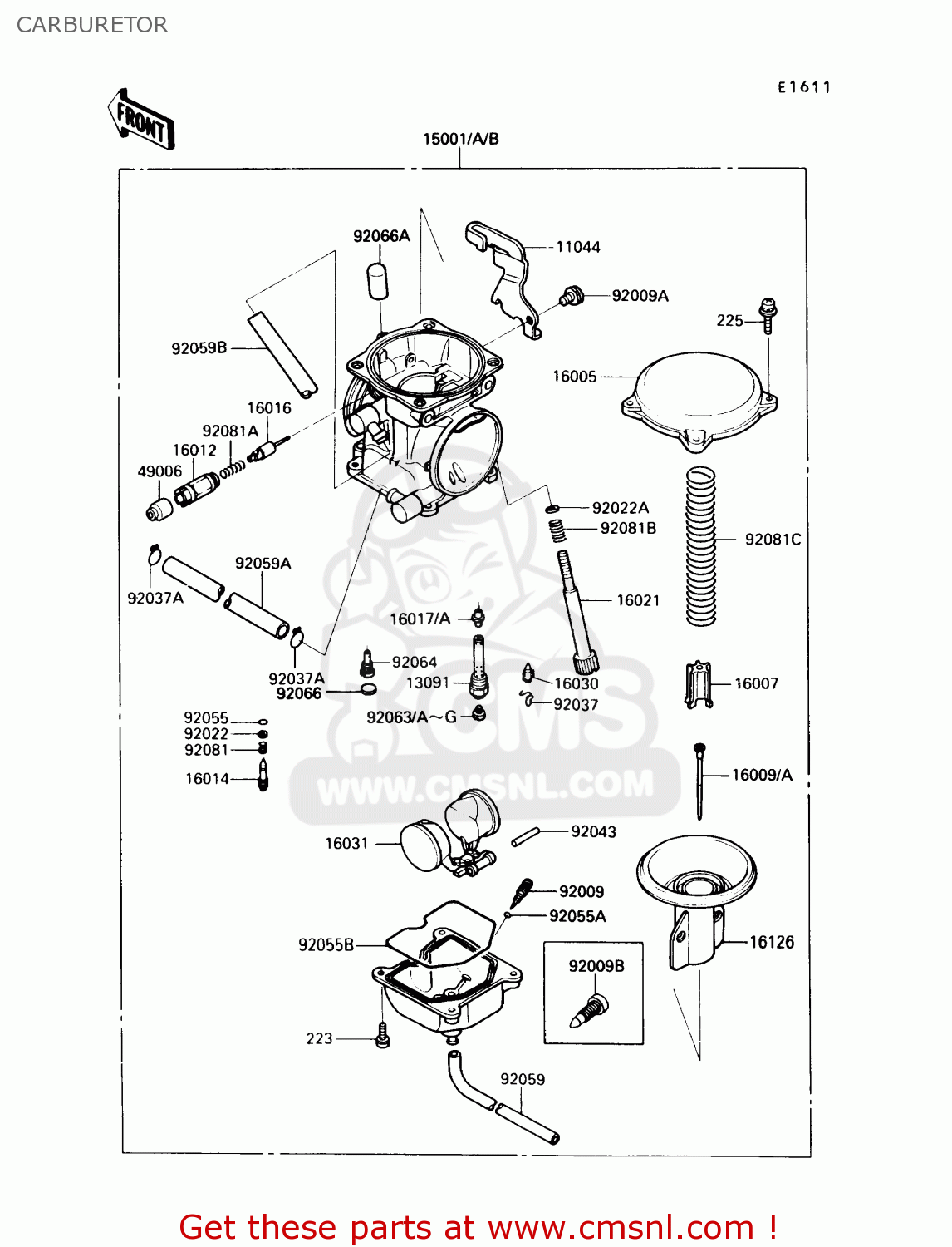 CARBURETOR KL250D9 KLR250 1992 USA CALIFORNIA CANADA