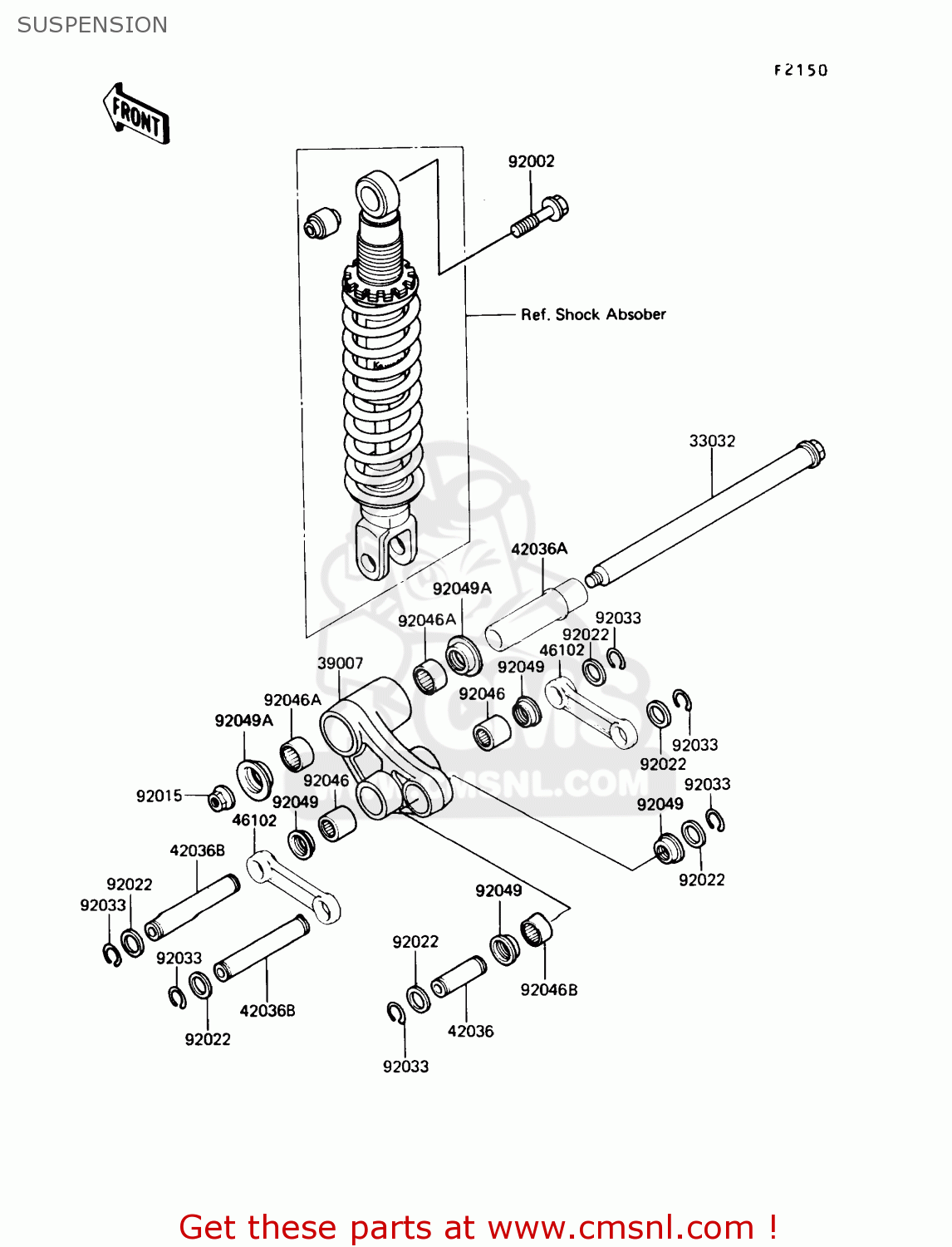 SUSPENSION KL250D9 KLR250 1992 USA CALIFORNIA CANADA