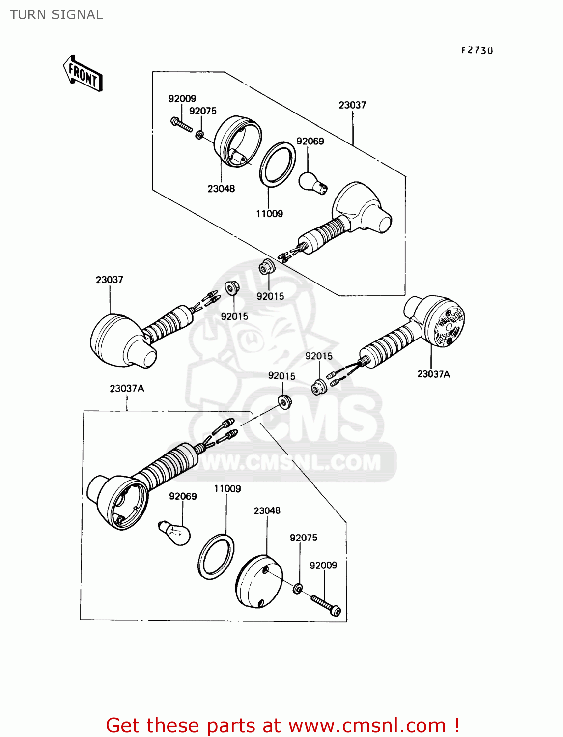 TURN SIGNAL KL250D9 KLR250 1992 USA CALIFORNIA CANADA