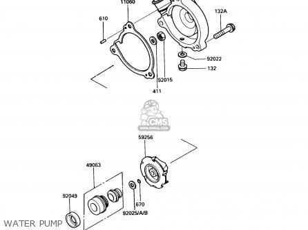 WATER PUMP - KL250D9 KLR250 1992 USA CALIFORNIA CANADA