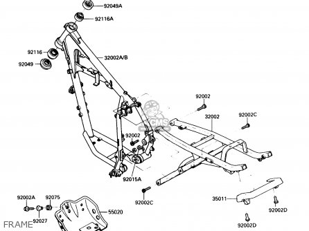 FRAME - KL250D9 KLR250 1992 USA CALIFORNIA CANADA