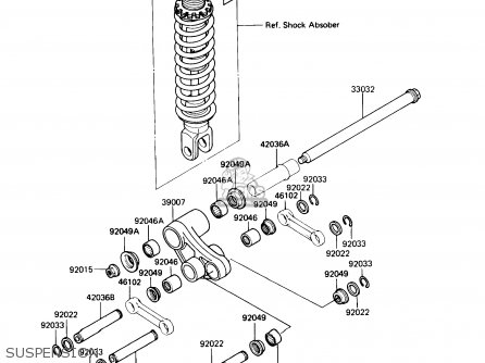 SUSPENSION - KL250D9 KLR250 1992 USA CALIFORNIA CANADA