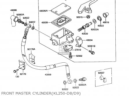 FRONT MASTER CYLINDER(KL250-D8/D9) - KL250D9 KLR250 1992 USA CALIFORNIA CANADA