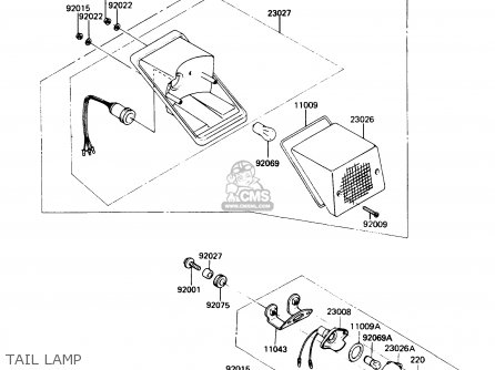 TAIL LAMP - KL250D9 KLR250 1992 USA CALIFORNIA CANADA