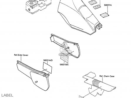 LABEL - KL250D9 KLR250 1992 USA CALIFORNIA CANADA