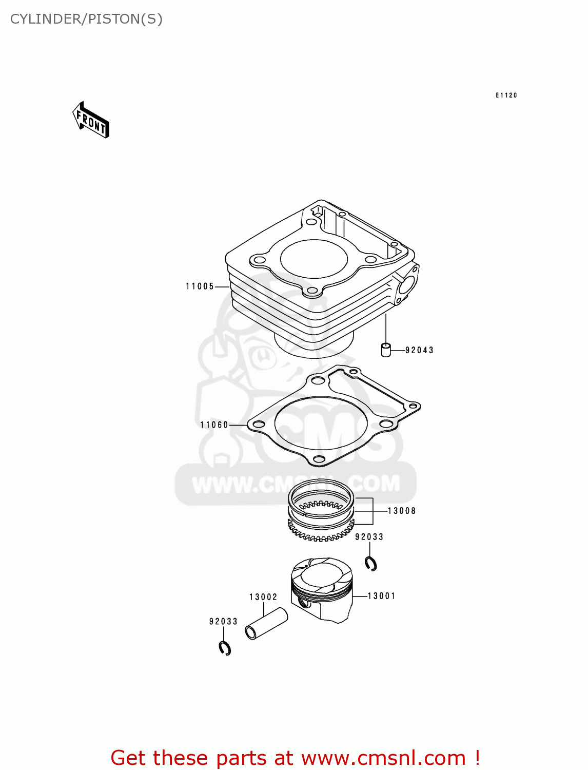 CYLINDER/PISTON(S) KL250G4 SUPER SHERPA 2000 USA CANADA