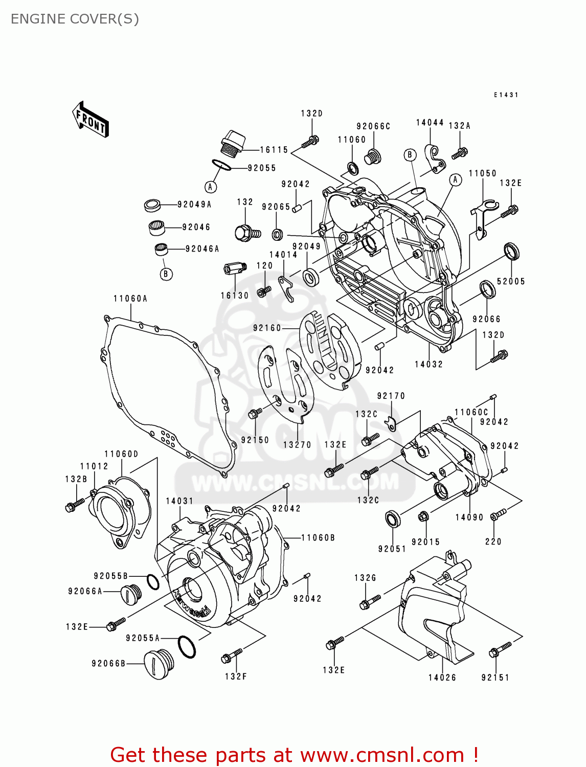 ENGINE COVER(S) KL250G4 SUPER SHERPA 2000 USA CANADA