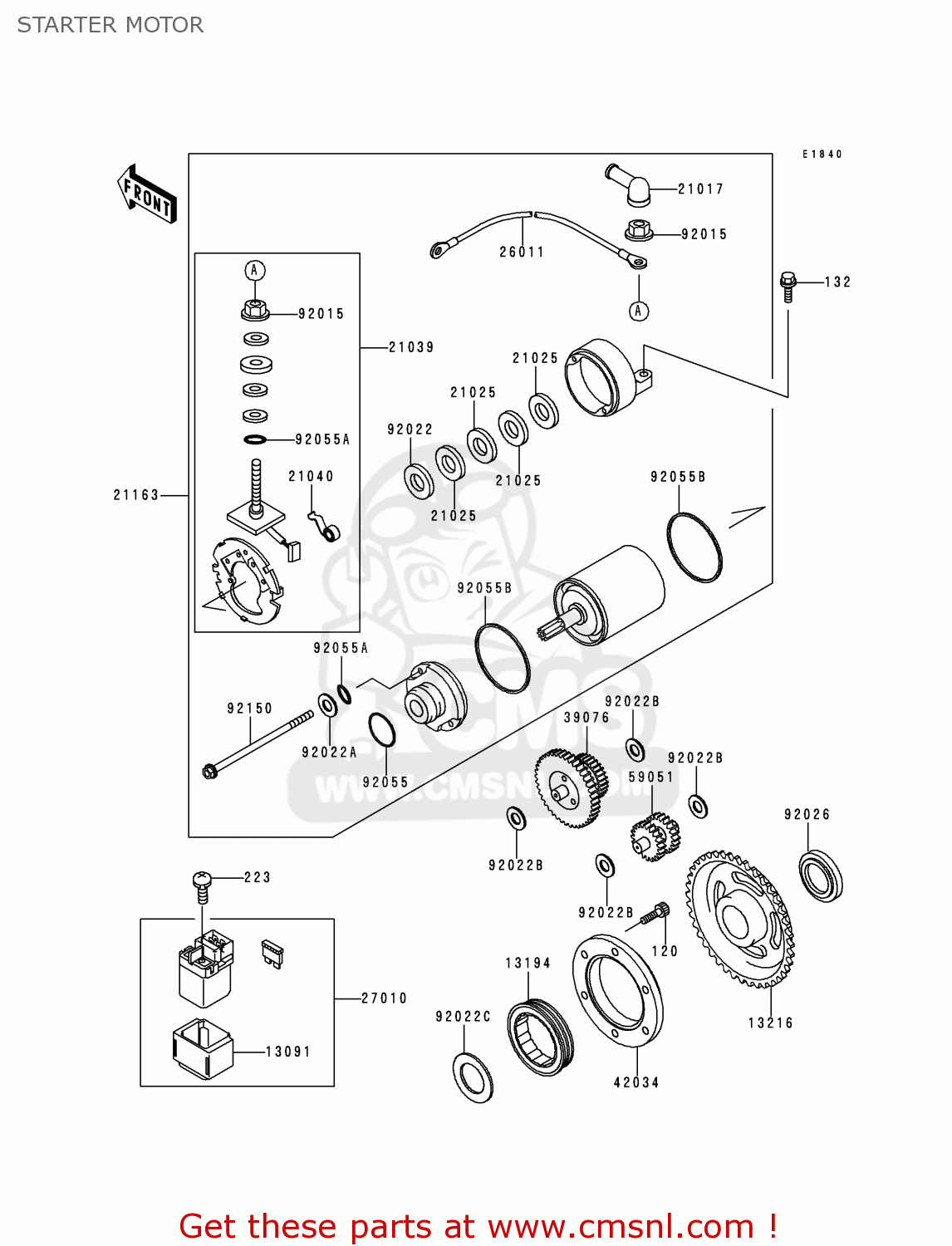 STARTER MOTOR KL250G4 SUPER SHERPA 2000 USA CANADA