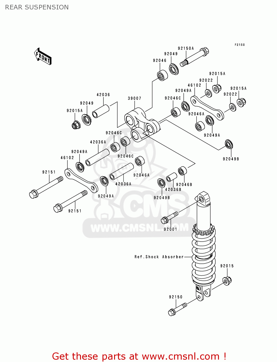 REAR SUSPENSION KL250G4 SUPER SHERPA 2000 USA CANADA
