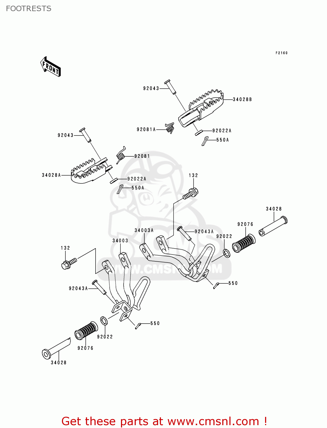 FOOTRESTS KL250G4 SUPER SHERPA 2000 USA CANADA