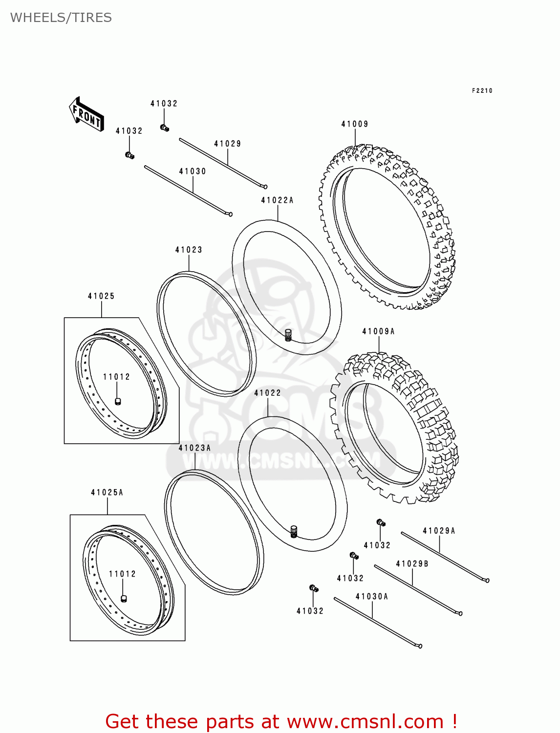 WHEELS/TIRES KL250G4 SUPER SHERPA 2000 USA CANADA