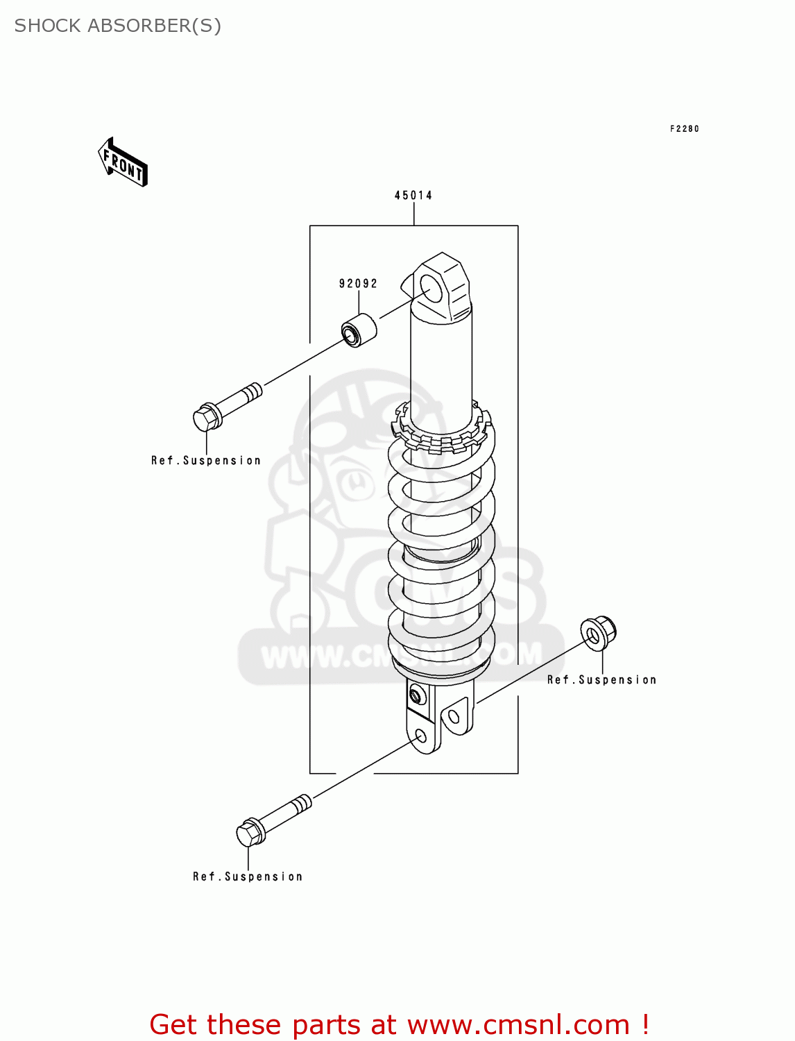 SHOCK ABSORBER(S) KL250G4 SUPER SHERPA 2000 USA CANADA