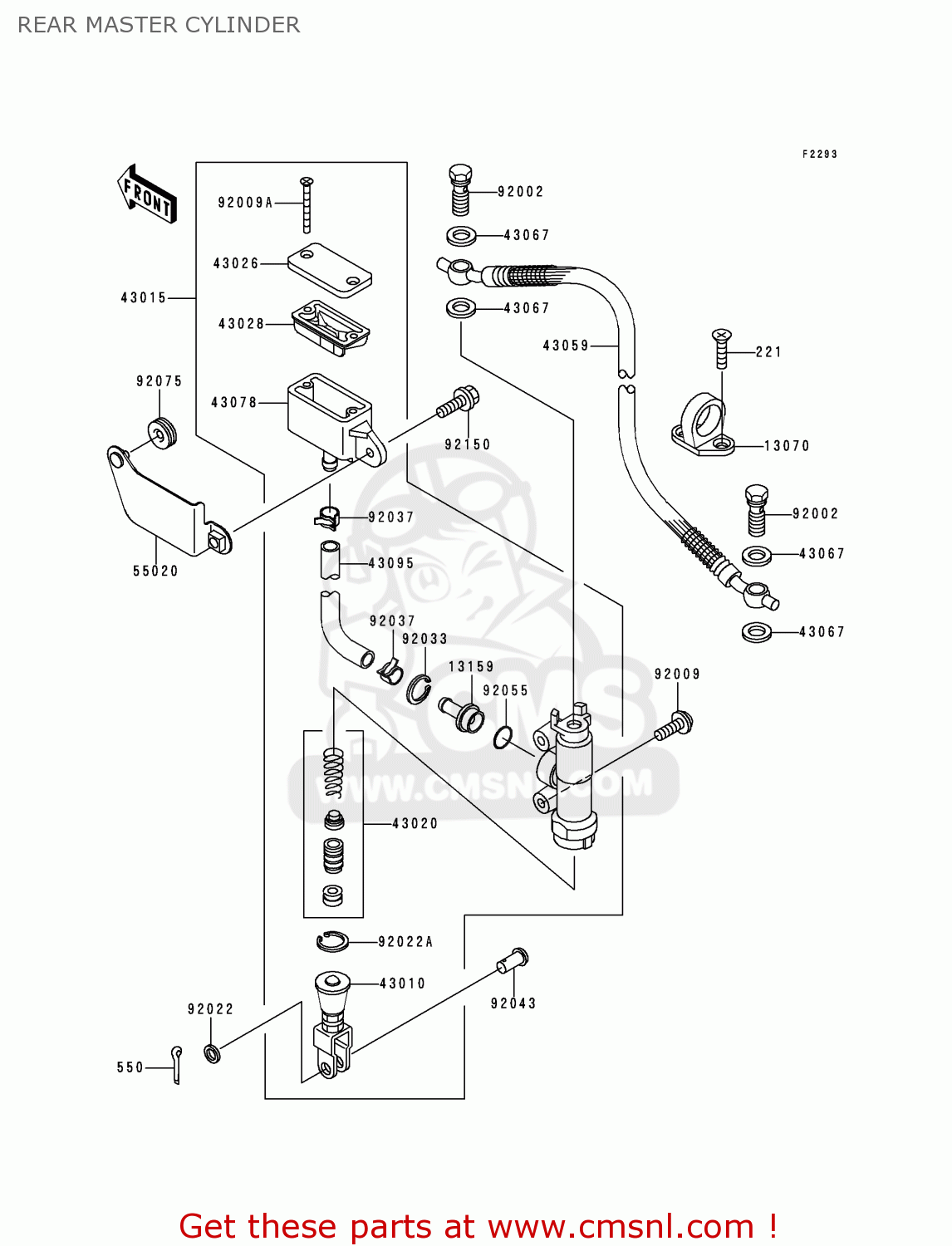 REAR MASTER CYLINDER KL250G4 SUPER SHERPA 2000 USA CANADA