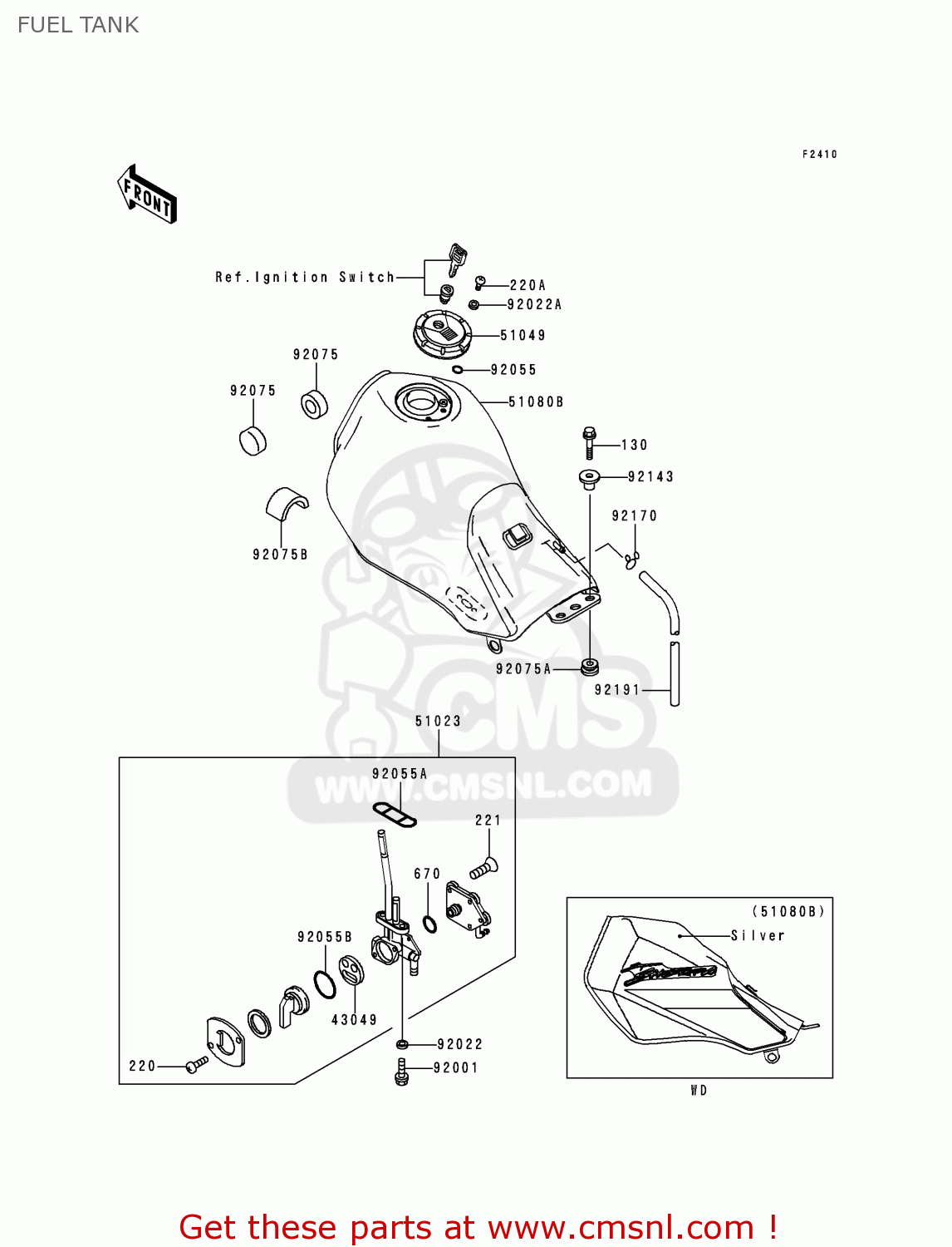 FUEL TANK KL250G4 SUPER SHERPA 2000 USA CANADA