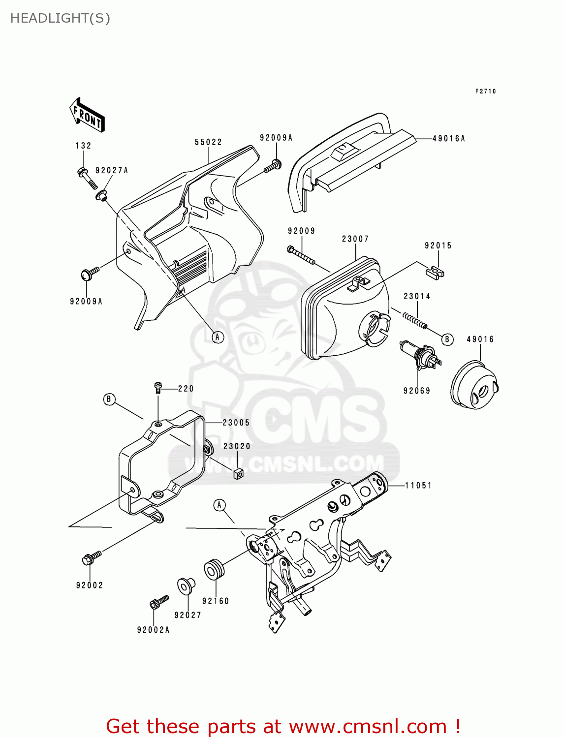 HEADLIGHT(S) KL250G4 SUPER SHERPA 2000 USA CANADA