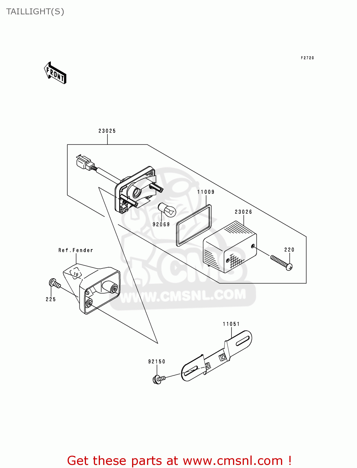 TAILLIGHT(S) KL250G4 SUPER SHERPA 2000 USA CANADA