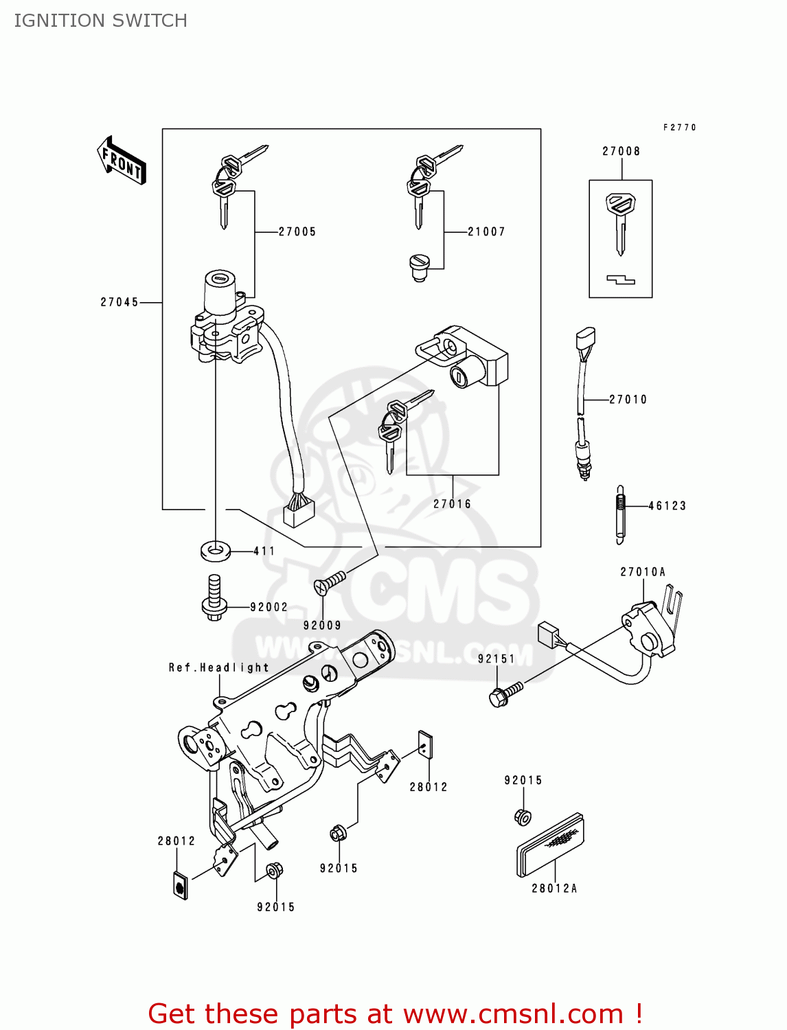 IGNITION SWITCH KL250G4 SUPER SHERPA 2000 USA CANADA
