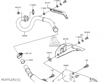 MUFFLER(S) - KL250G4 SUPER SHERPA 2000 USA CANADA