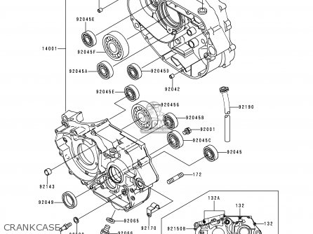 CRANKCASE - KL250G4 SUPER SHERPA 2000 USA CANADA