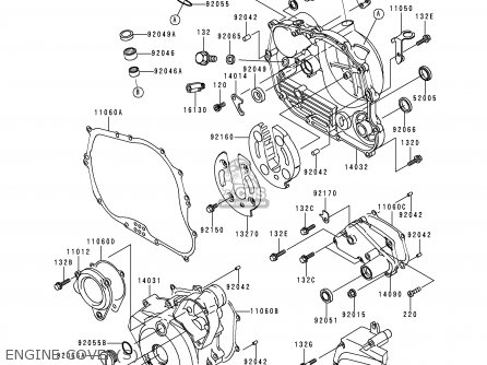 ENGINE COVER(S) - KL250G4 SUPER SHERPA 2000 USA CANADA