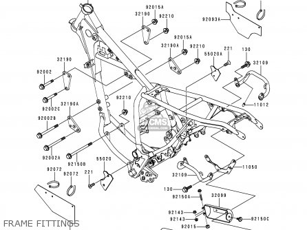 FRAME FITTINGS - KL250G4 SUPER SHERPA 2000 USA CANADA