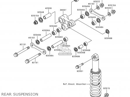 REAR SUSPENSION - KL250G4 SUPER SHERPA 2000 USA CANADA