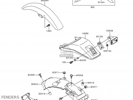 FENDERS - KL250G4 SUPER SHERPA 2000 USA CANADA