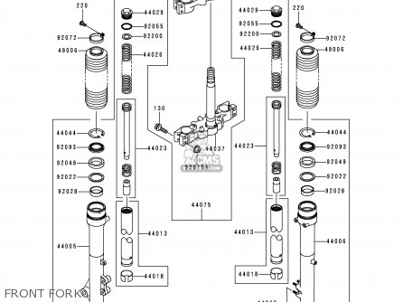 FRONT FORK - KL250G4 SUPER SHERPA 2000 USA CANADA