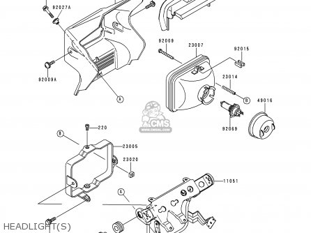 HEADLIGHT(S) - KL250G4 SUPER SHERPA 2000 USA CANADA