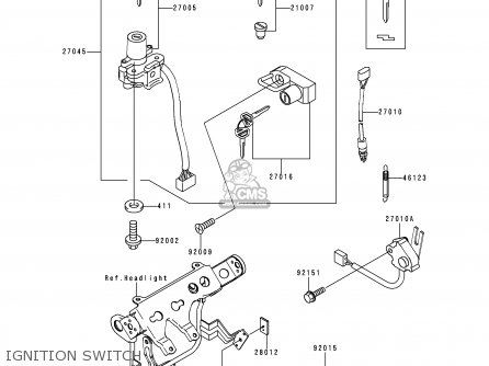 IGNITION SWITCH - KL250G4 SUPER SHERPA 2000 USA CANADA