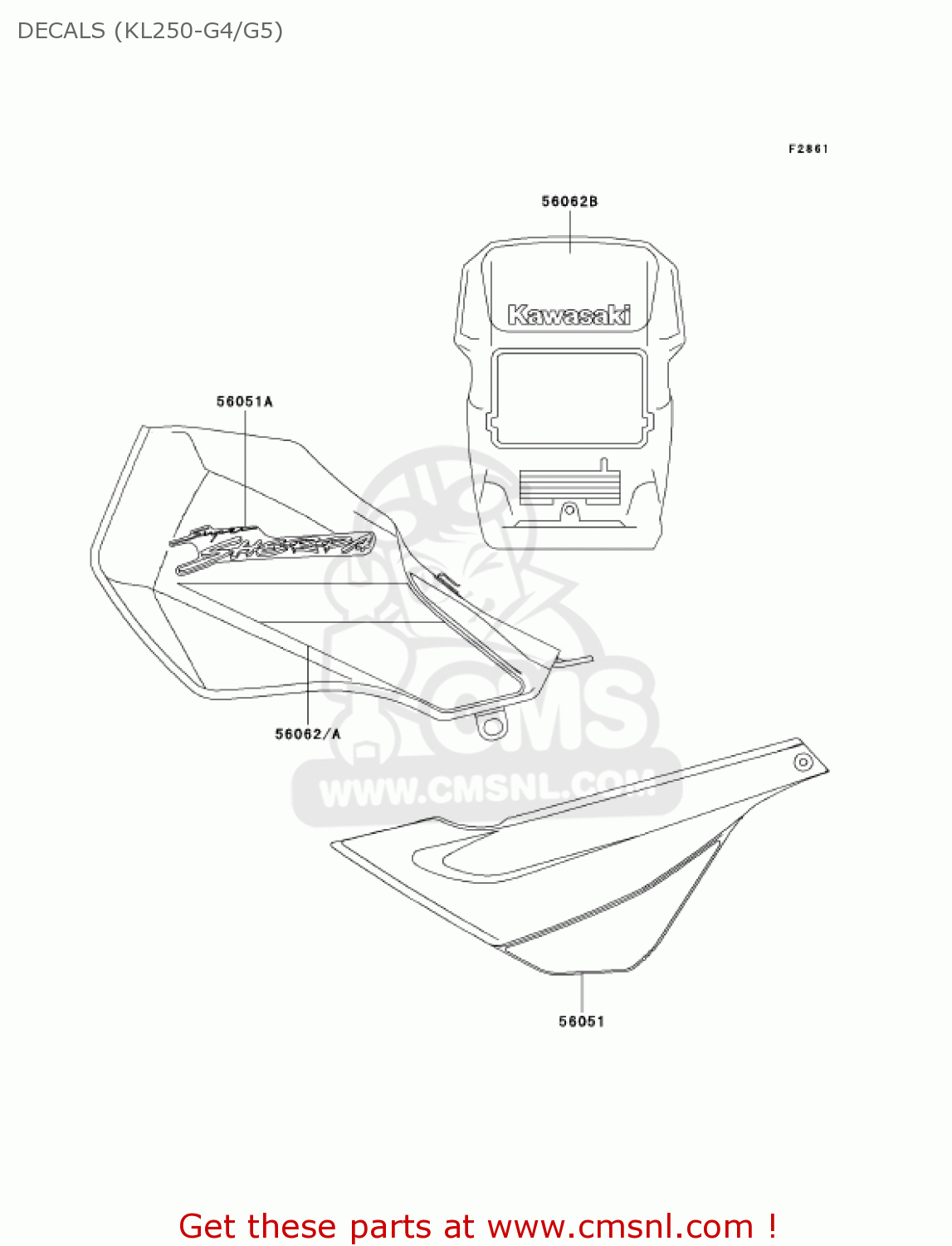 DECALS (KL250-G4/G5) KL250G5 SUPER SHERPA 2001 USA CANADA