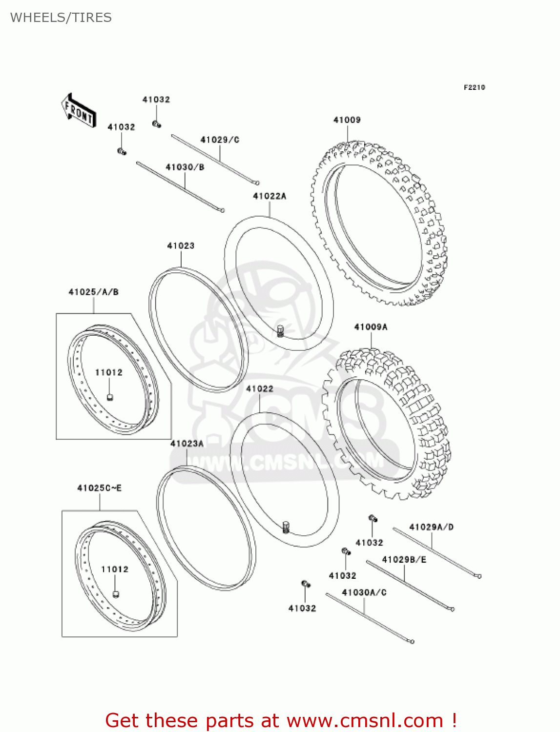 WHEELS/TIRES KL250G5 SUPER SHERPA 2001 USA CANADA