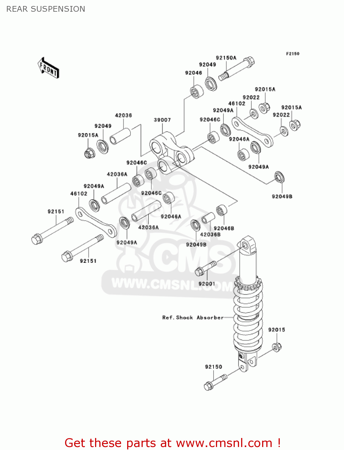 REAR SUSPENSION KL250G5 SUPER SHERPA 2001 USA CANADA