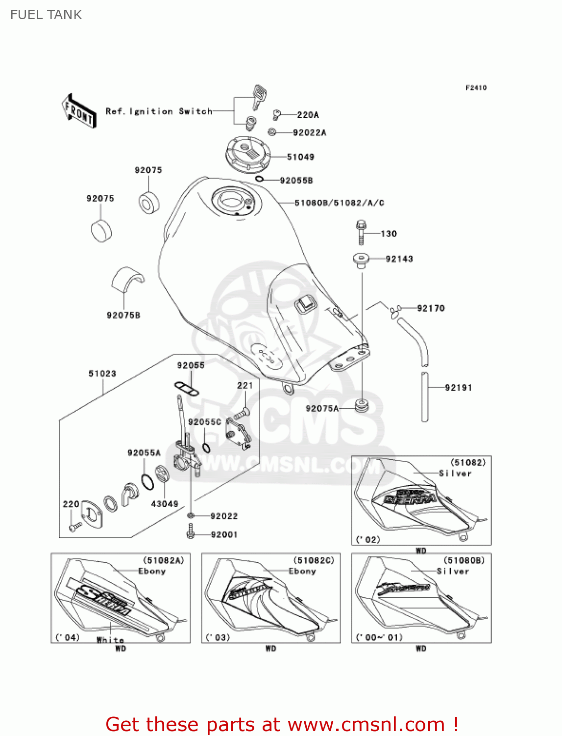 FUEL TANK KL250G5 SUPER SHERPA 2001 USA CANADA