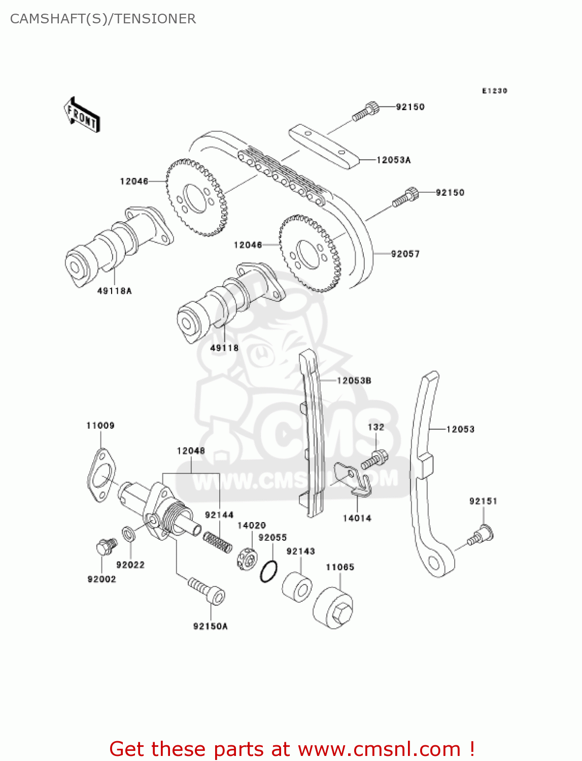 CAMSHAFT(S)/TENSIONER KL250G5 SUPER SHERPA 2001 USA CANADA