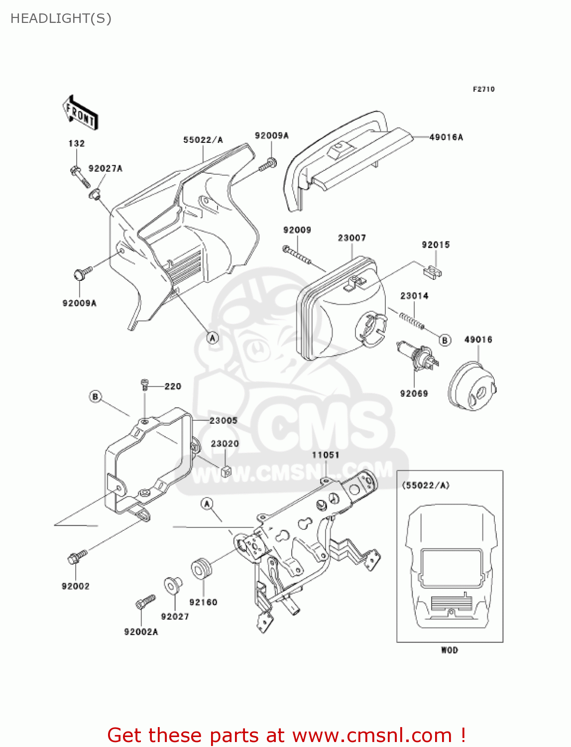 HEADLIGHT(S) KL250G5 SUPER SHERPA 2001 USA CANADA