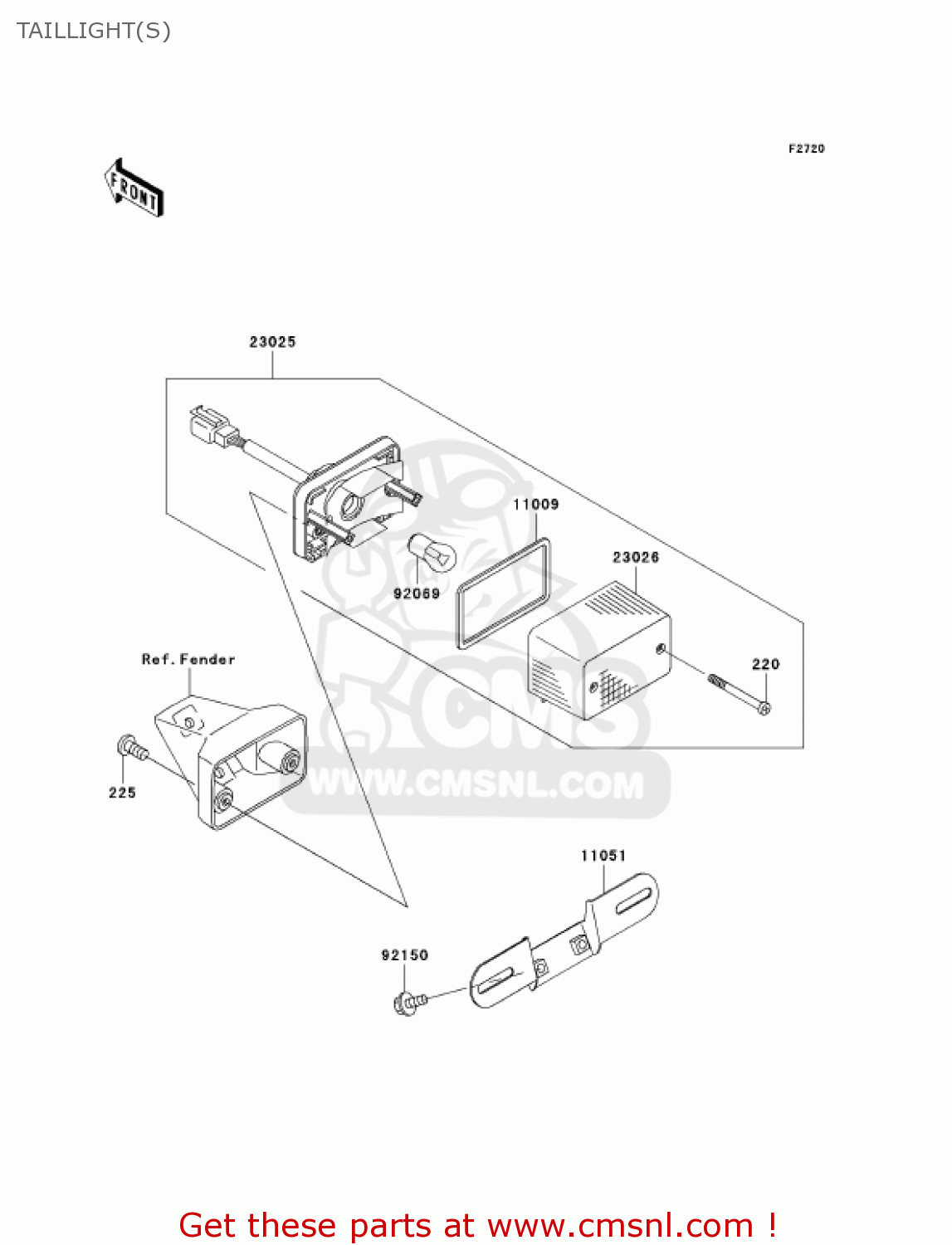 TAILLIGHT(S) KL250G5 SUPER SHERPA 2001 USA CANADA