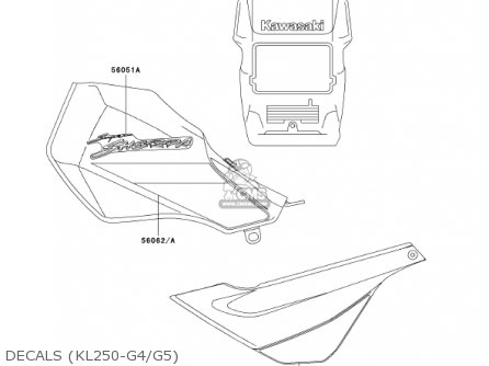 DECALS (KL250-G4/G5) - KL250G5 SUPER SHERPA 2001 USA CANADA